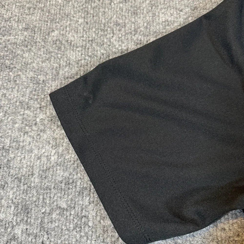 Nike Mens M Performance Short Sleeve Polo Black Embroidered Ally‎ Bank Sleeve
